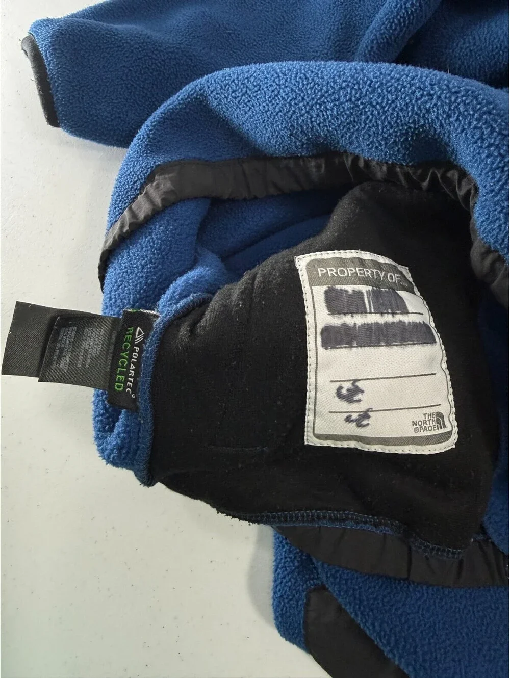 The North Face Polartec Fleece Jacket Youth Boys Small Blue Black Full Zip